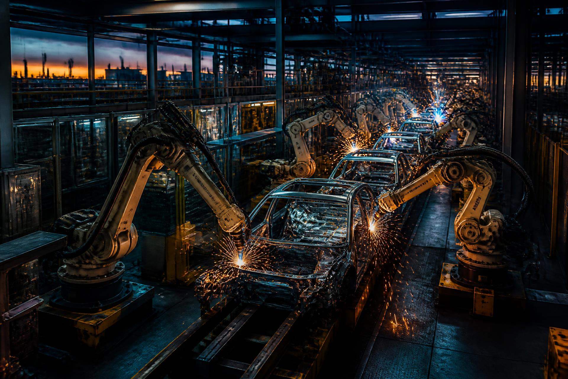 Automatisierte Roboterlinie für die Automobilindustrie